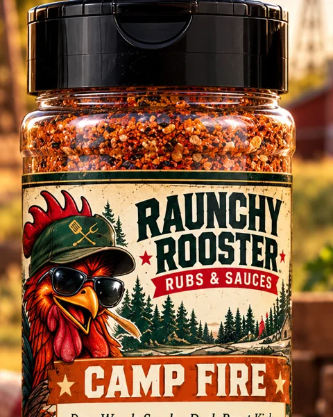 Concept packaging for Camp Fire rub