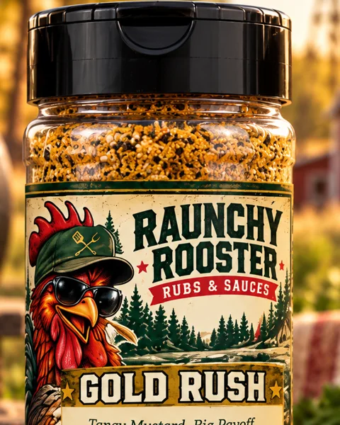 Concept packaging for Gold Rush rub