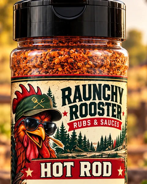 Concept packaging for Hot Rod rub