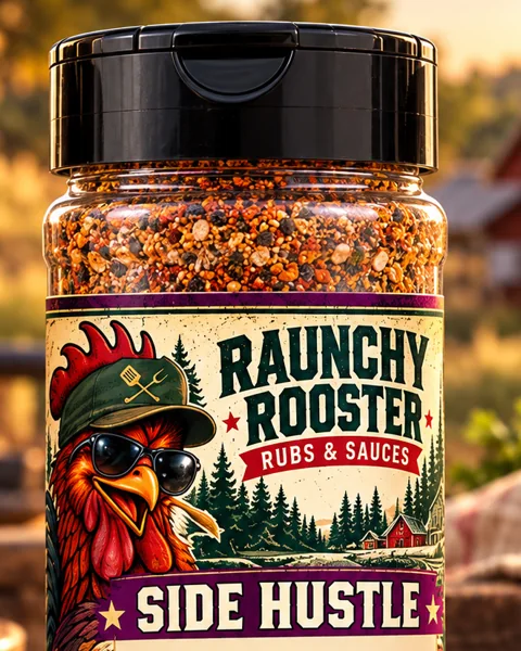 Concept packaging for Side Hustle rub